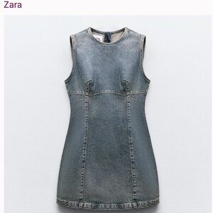 Zara Women's Classic Blue Denim Mini Dress